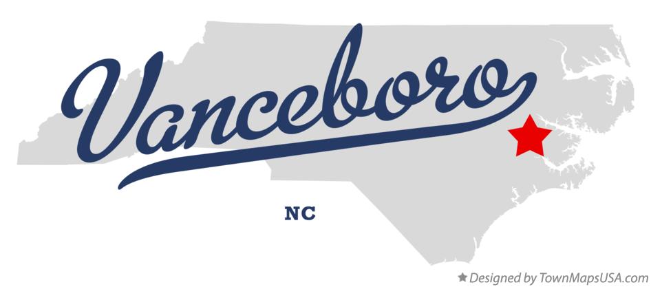 Map of Vanceboro North Carolina NC