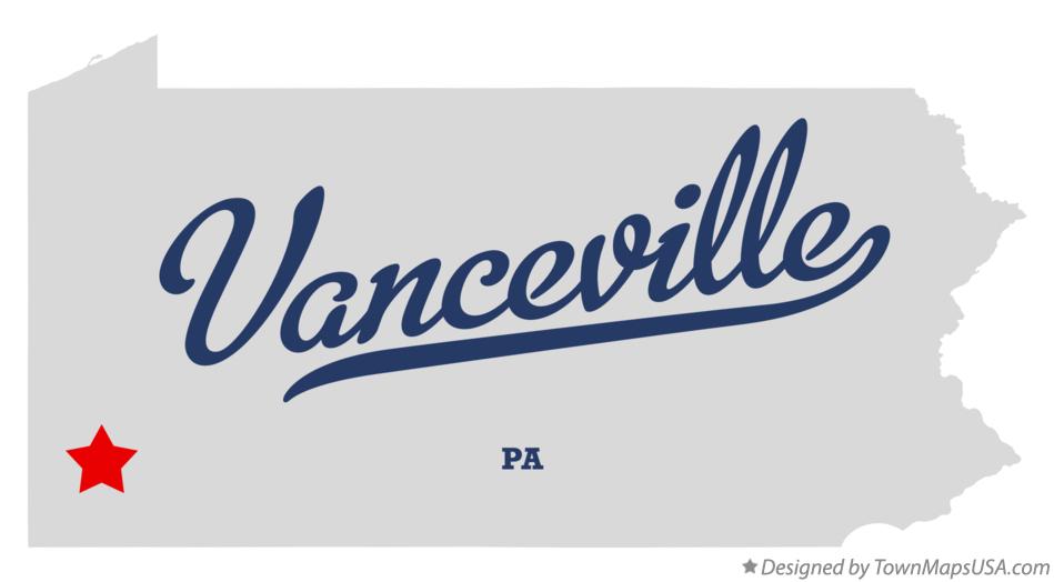 Map of Vanceville Pennsylvania PA