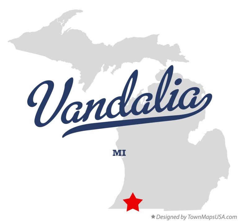Map of Vandalia Michigan MI