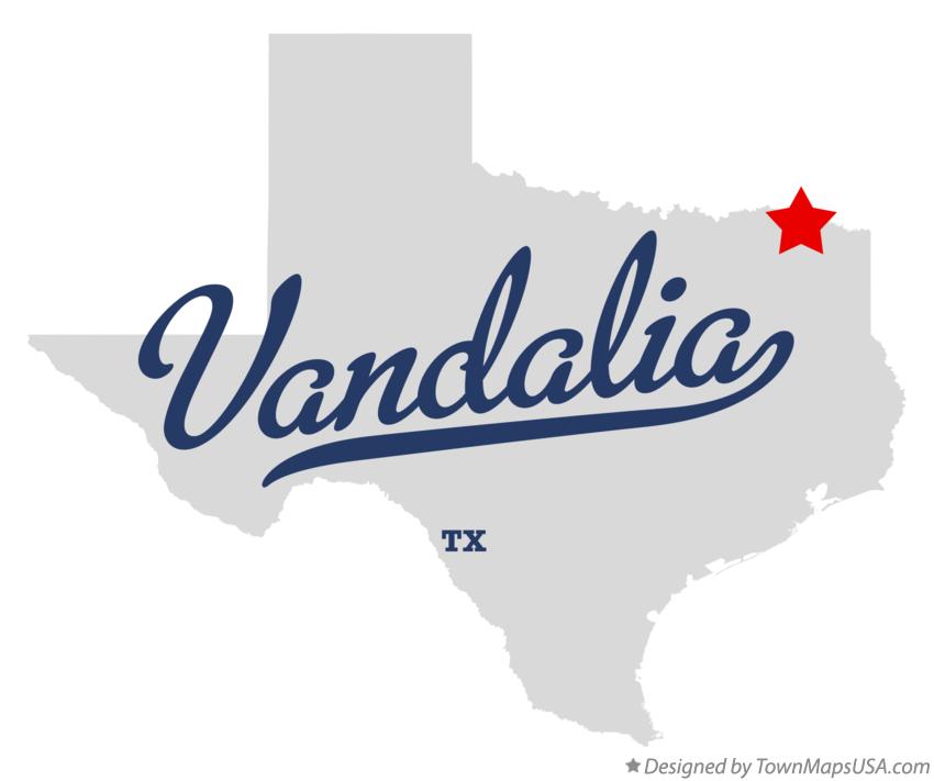 Map of Vandalia Texas TX