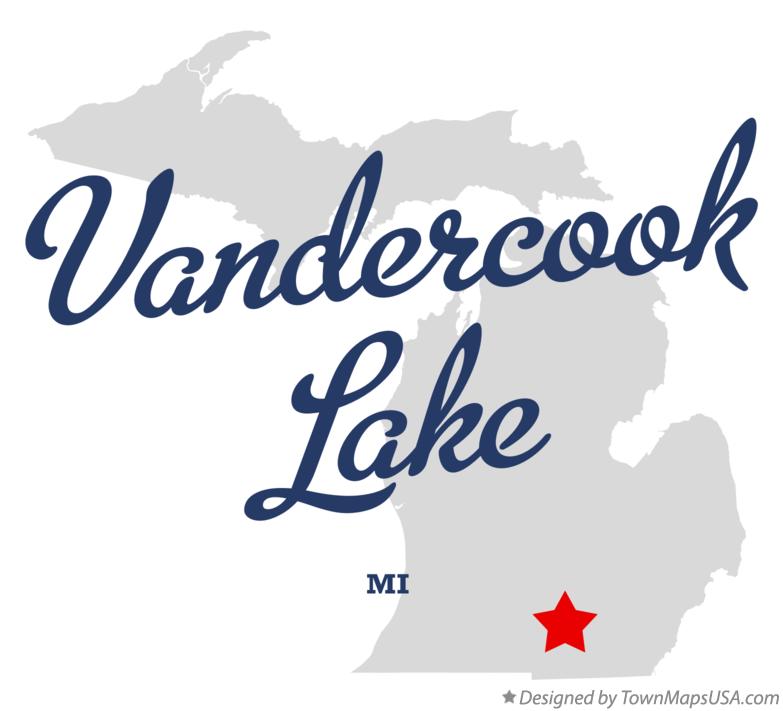Map of Vandercook Lake Michigan MI