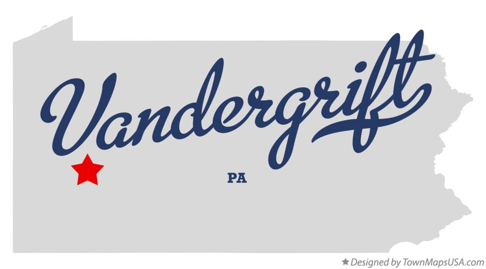 Map of Vandergrift Pennsylvania PA