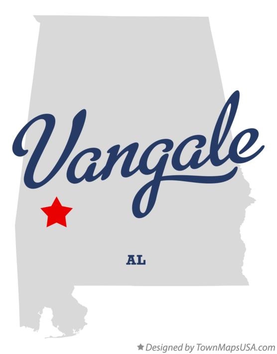 Map of Vangale Alabama AL