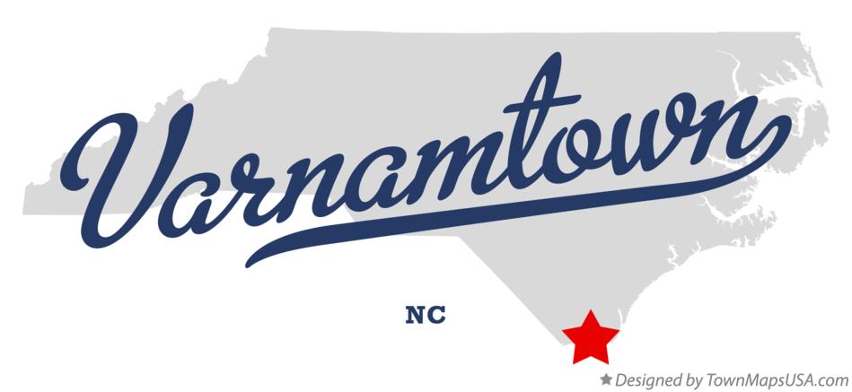 Map of Varnamtown North Carolina NC
