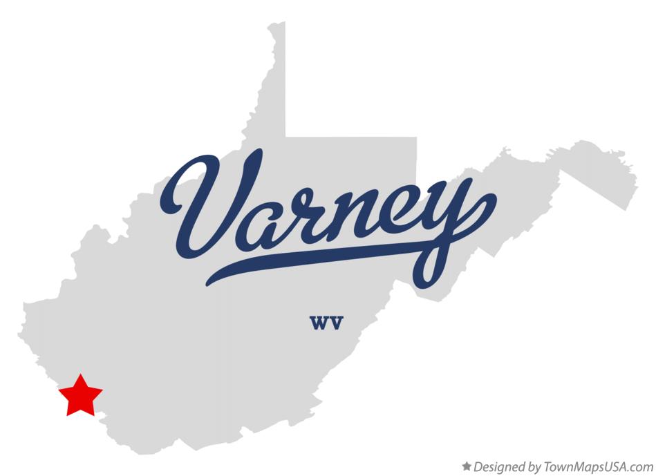 Map of Varney West Virginia WV