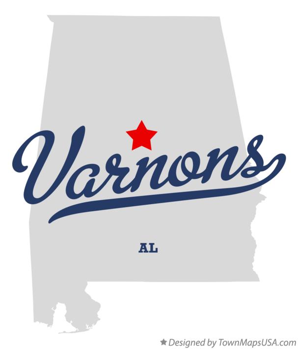 Map of Varnons Alabama AL