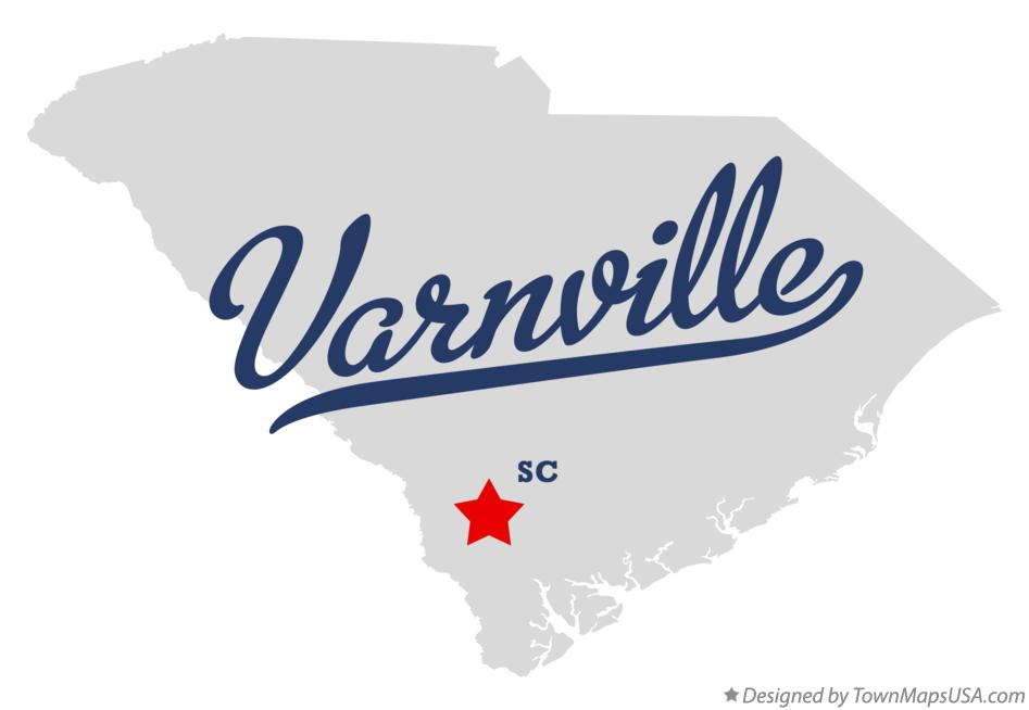 Map of Varnville South Carolina SC