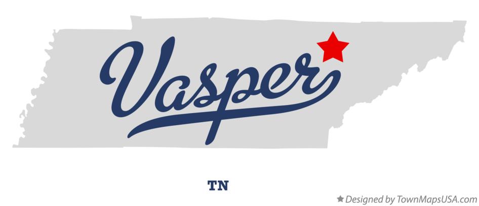 Map of Vasper Tennessee TN