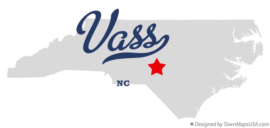 Map of Vass North Carolina NC