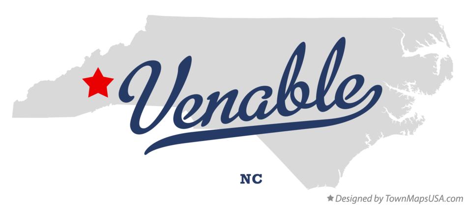 Map of Venable North Carolina NC