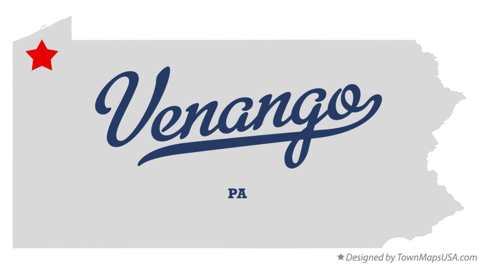 Map of Venango Pennsylvania PA