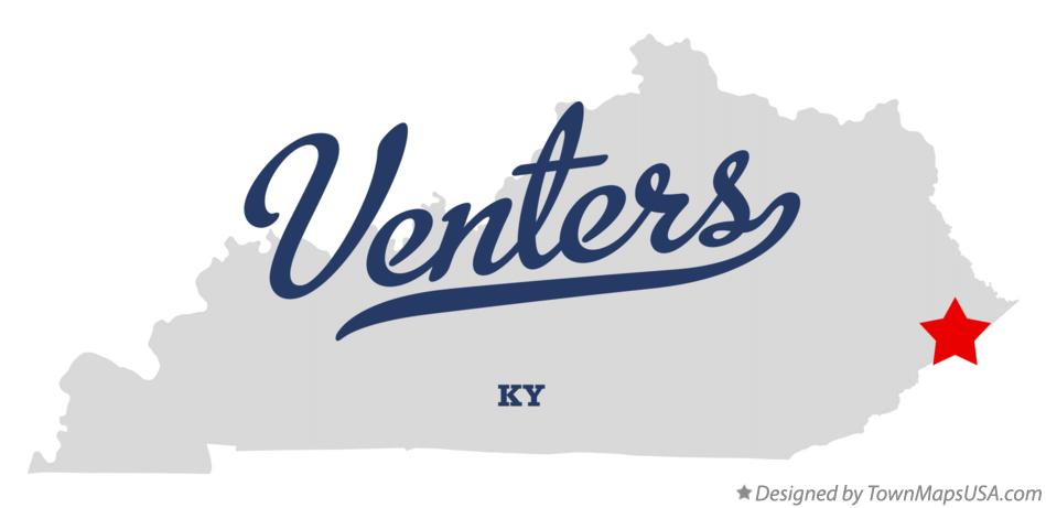 Map of Venters Kentucky KY