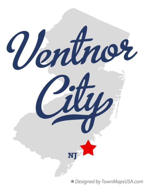 Map of Ventnor City New Jersey NJ