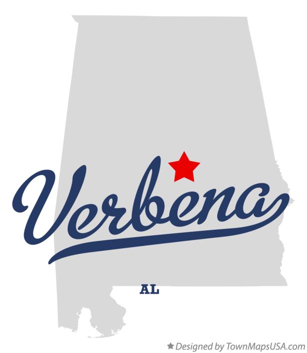 Map of Verbena Alabama AL