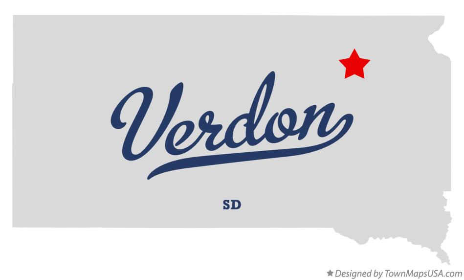 Map of Verdon South Dakota SD