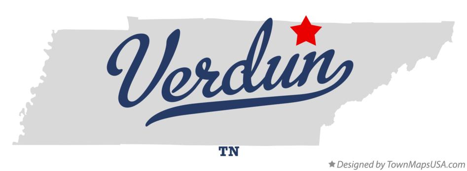 Map of Verdun Tennessee TN