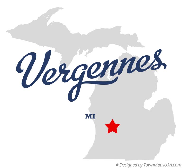 Map of Vergennes Michigan MI