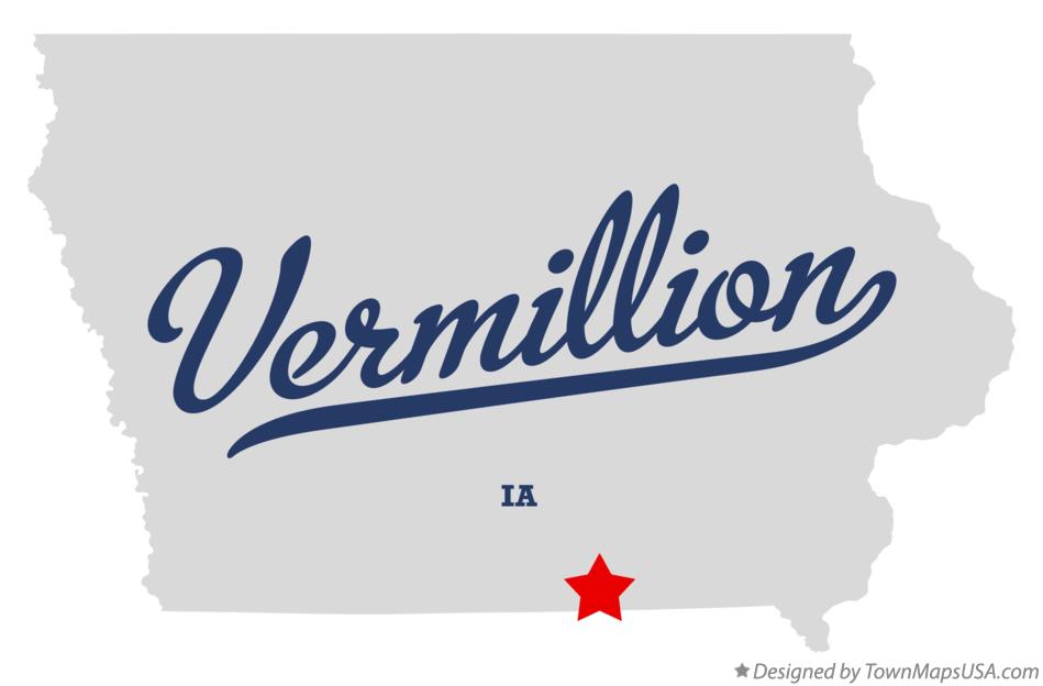 Map of Vermillion Iowa IA