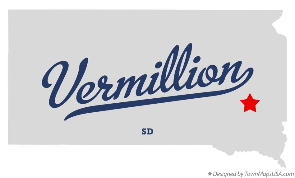 Map of Vermillion South Dakota SD