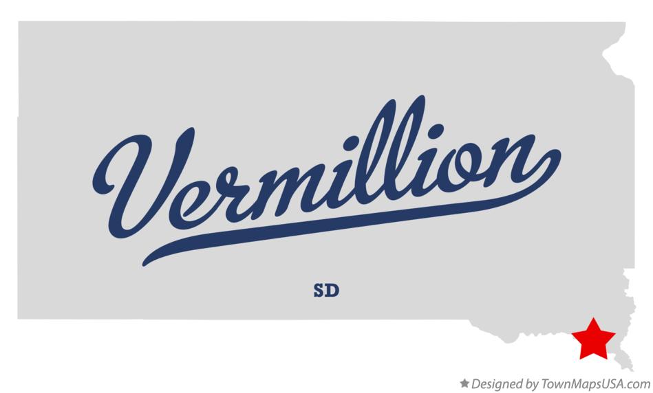 Map of Vermillion South Dakota SD