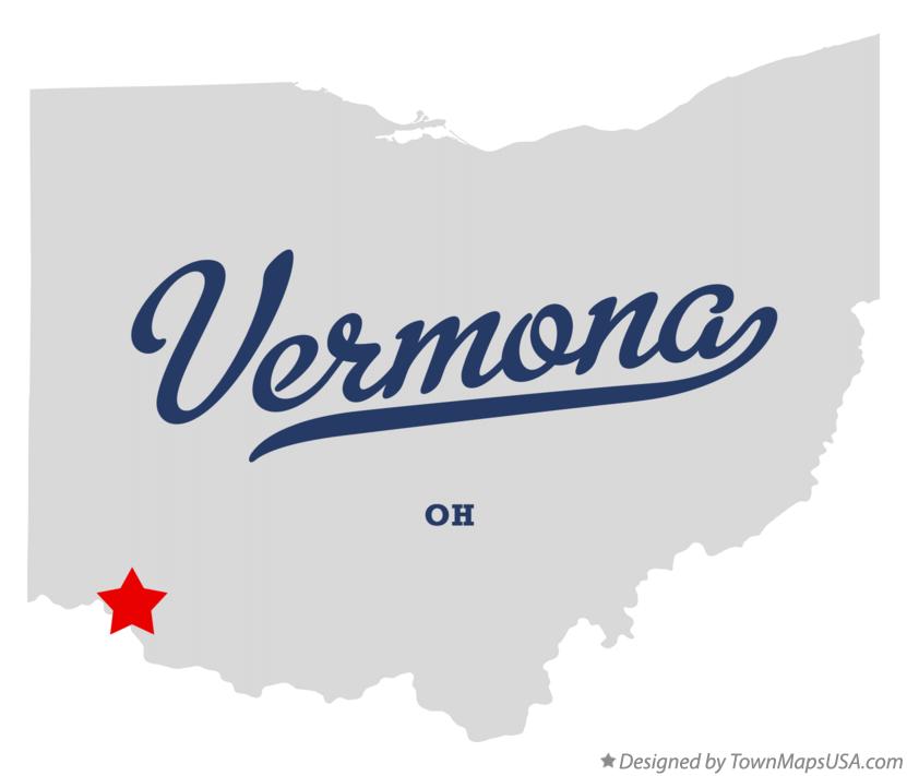Map of Vermona Ohio OH