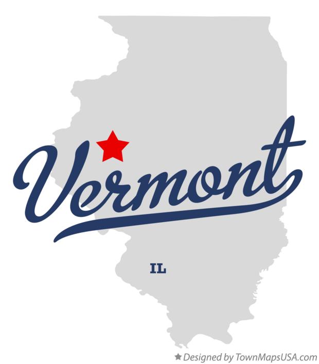 Map of Vermont Illinois IL