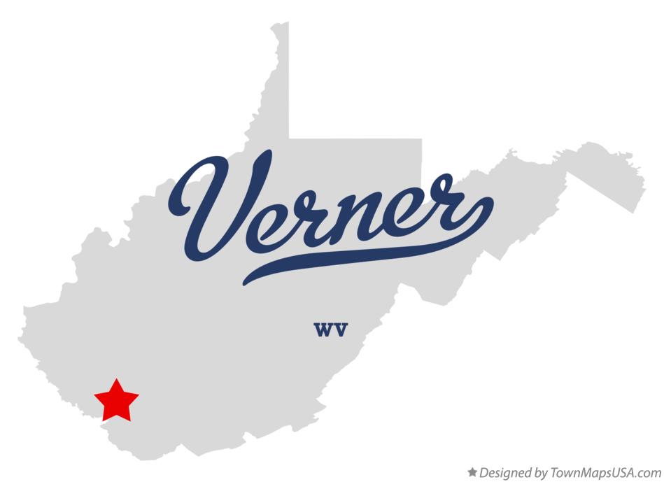 Map of Verner West Virginia WV