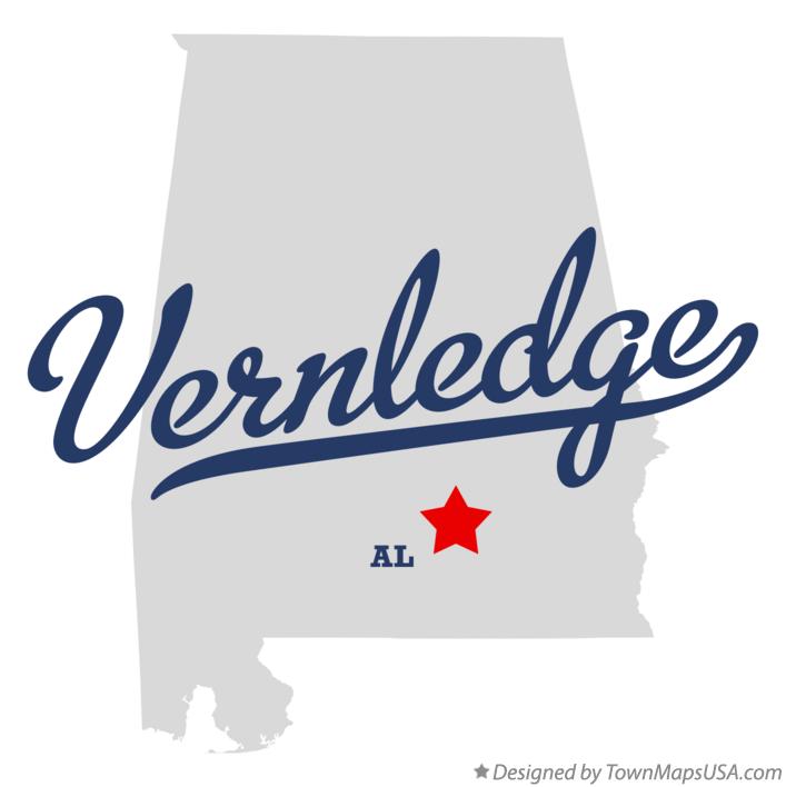 Map of Vernledge Alabama AL