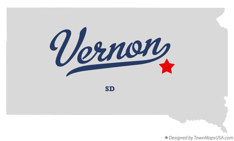 Map of Vernon South Dakota SD
