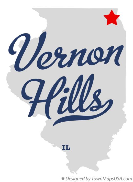 Map of Vernon Hills Illinois IL