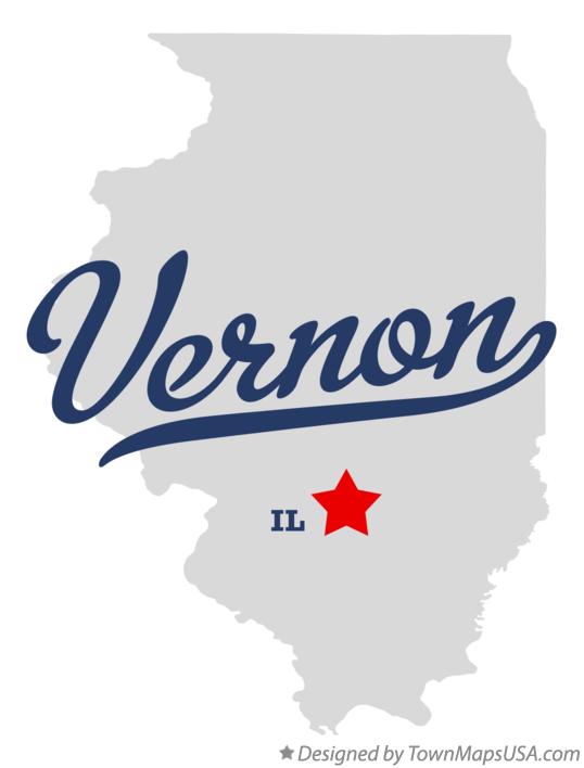 Map of Vernon Illinois IL