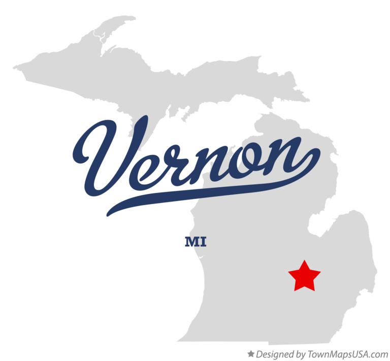 Map of Vernon Michigan MI