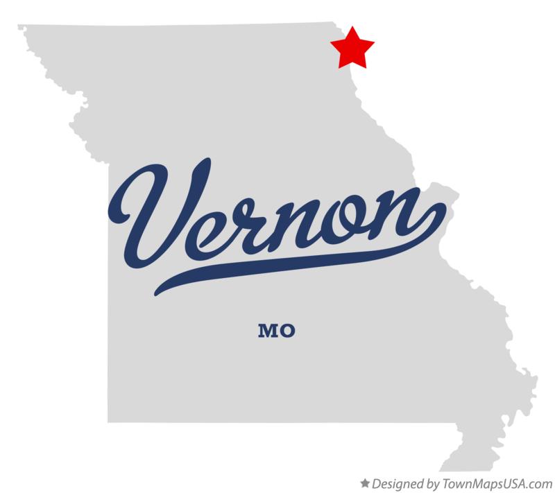Map of Vernon Missouri MO