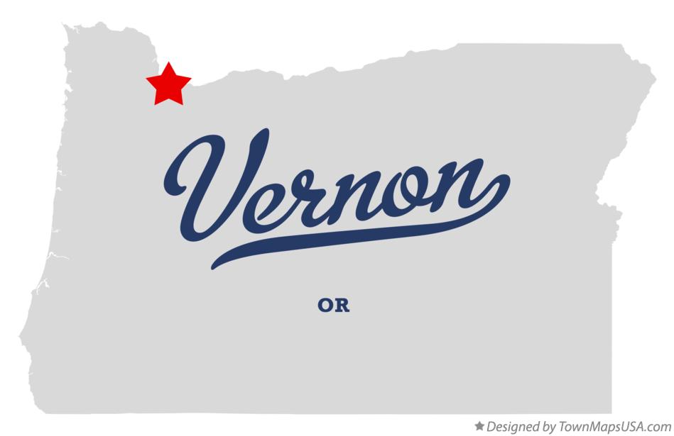 Map of Vernon Oregon OR