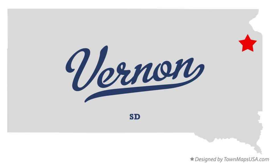 Map of Vernon South Dakota SD