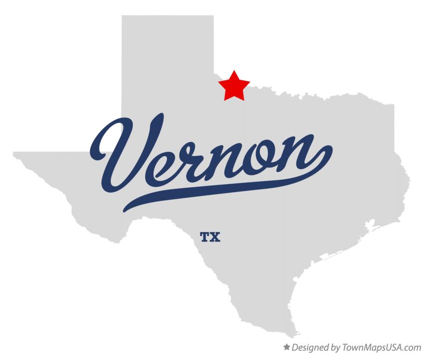 Map of Vernon Texas TX