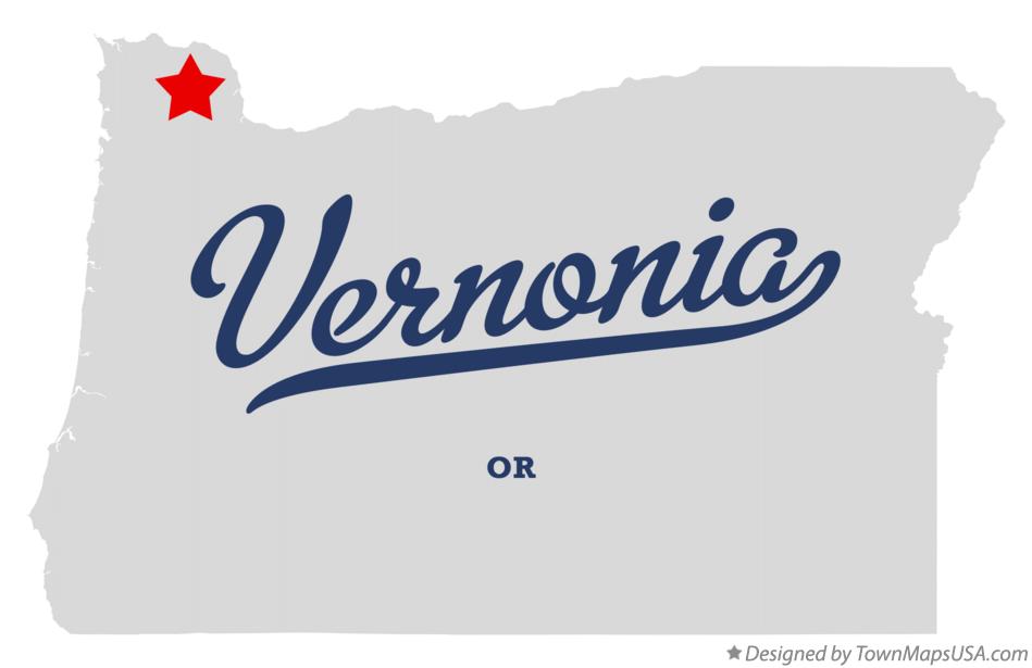 Map of Vernonia Oregon OR