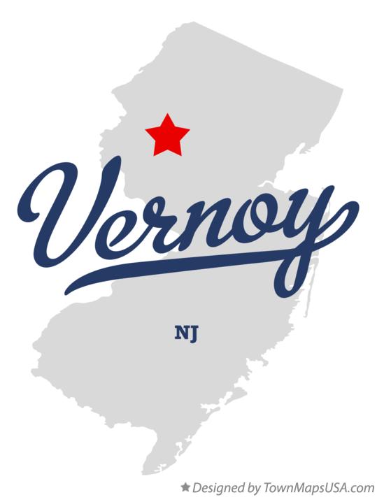 Map of Vernoy New Jersey NJ