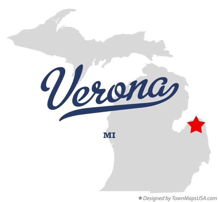 Map of Verona Michigan MI