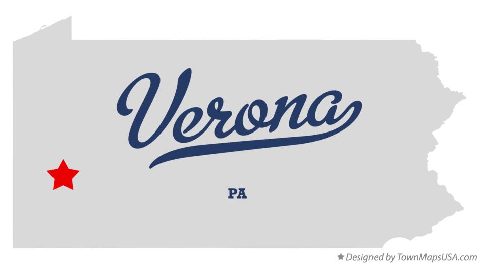 Map of Verona Pennsylvania PA