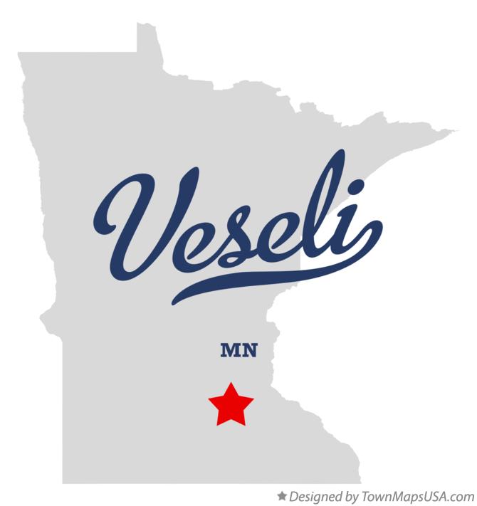 Map of Veseli Minnesota MN