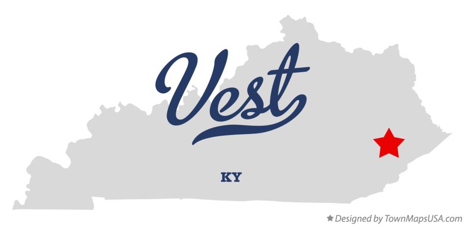 Map of Vest Kentucky KY