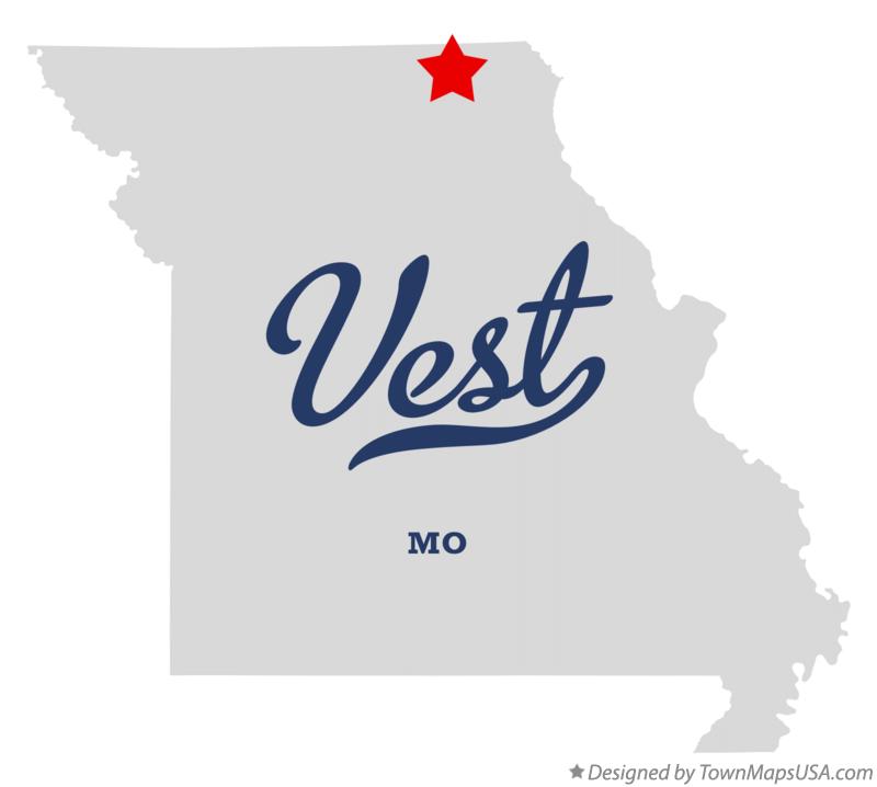 Map of Vest Missouri MO