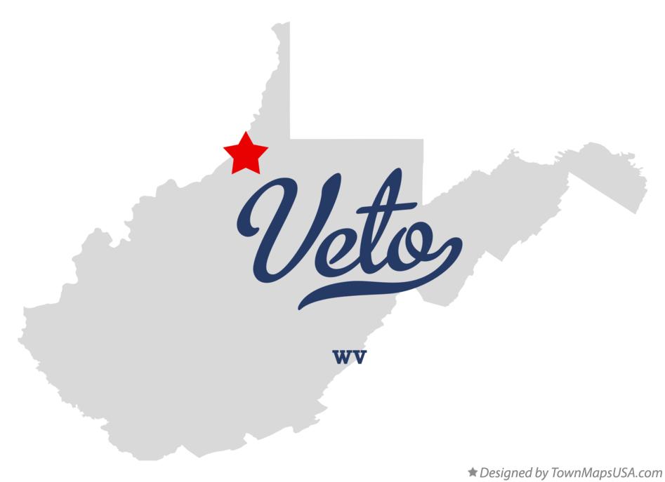 Map of Veto West Virginia WV