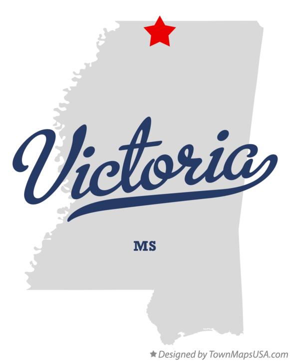 Map of Victoria Mississippi MS