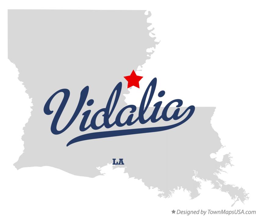Map of Vidalia Louisiana LA