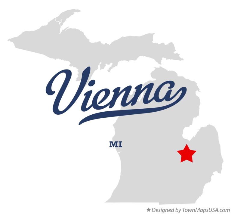 Map of Vienna Michigan MI