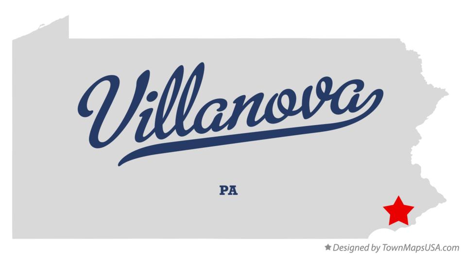 Map of Villanova Pennsylvania PA