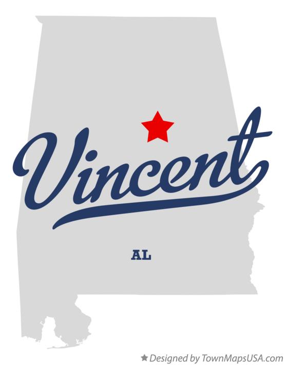 Map of Vincent Alabama AL