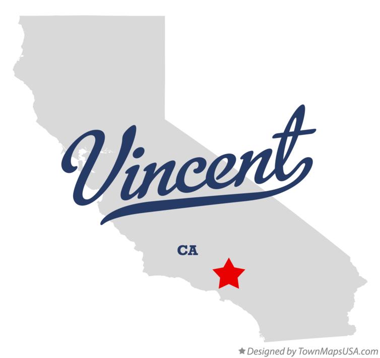 Map of Vincent California CA